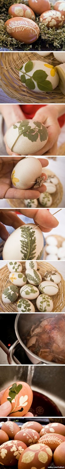 farbanje jaja sa lišćem