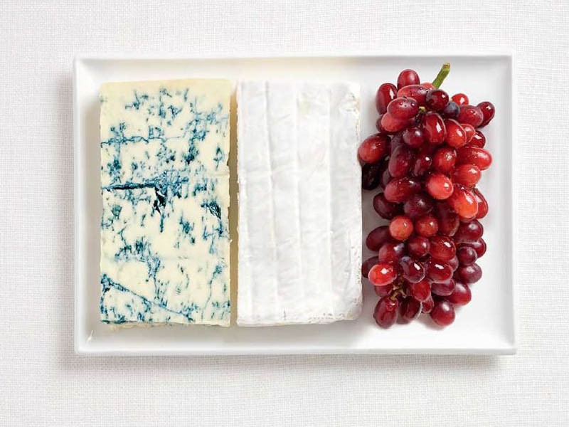 Francuska - plavi sir, bri i grožđe
