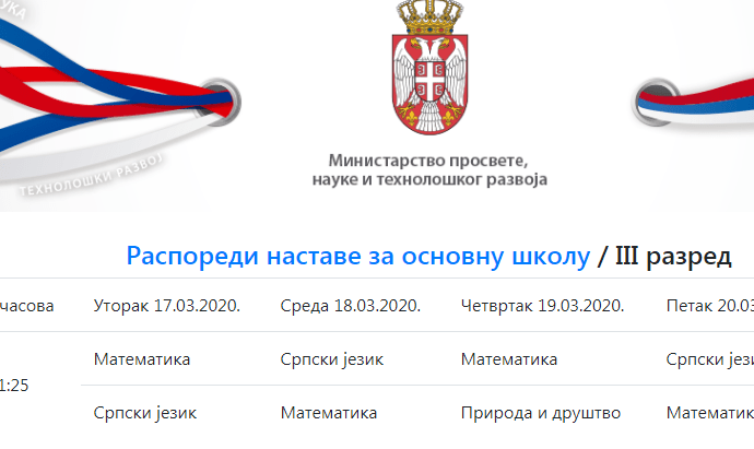 raspored casova tv nastava