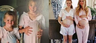 Sestre koje su se u detinjstvu igrale da su trudne nakon 25 godina ponovile fotku